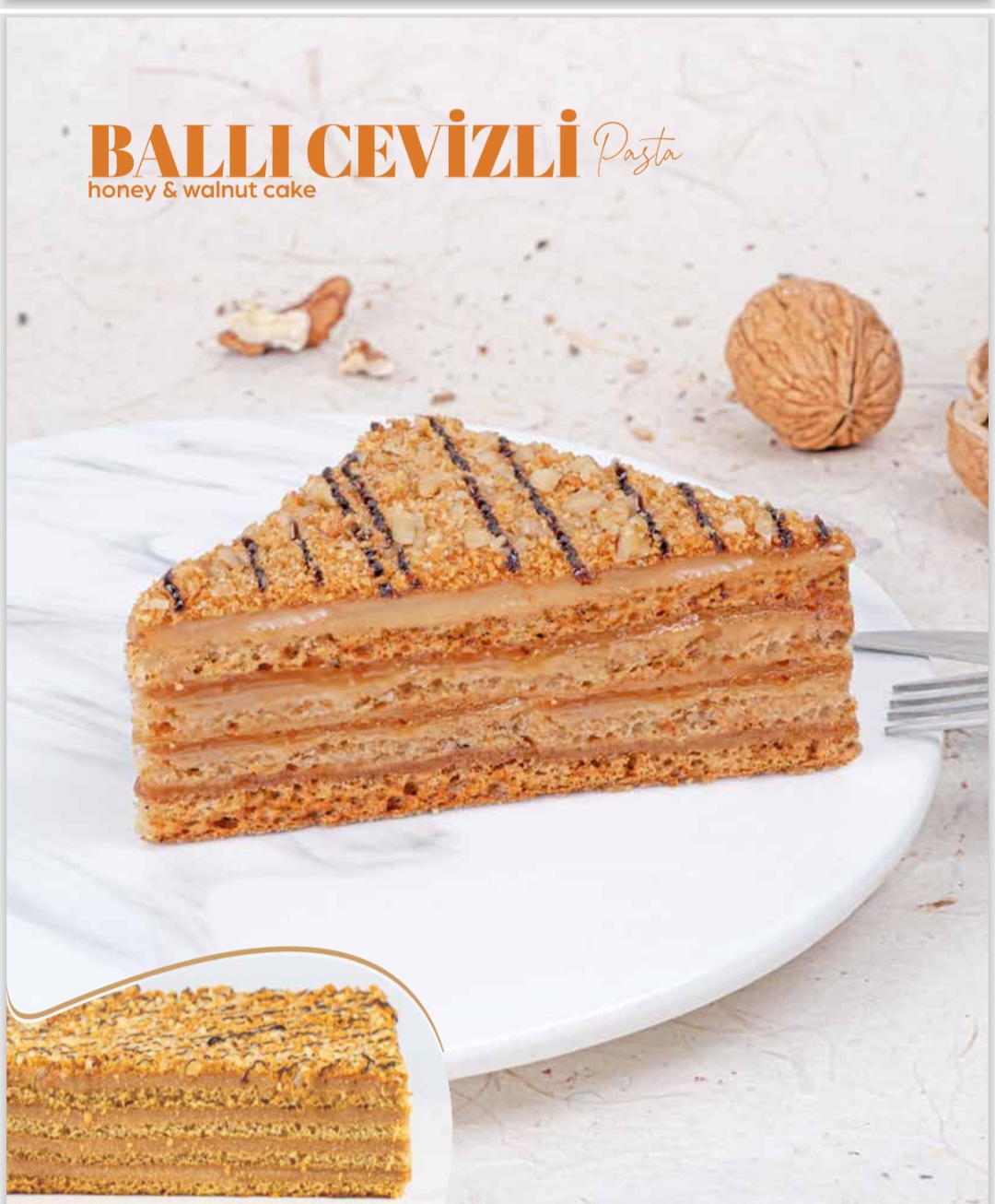 Ballı Cevizli Pasta